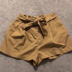 2/$20 Tan/Brown Paper Bag Shorts High Waisted